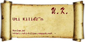 Uti Kilián névjegykártya